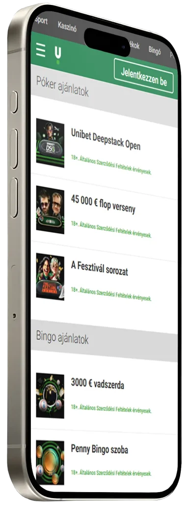 Bónuszok az Unibet mobil
